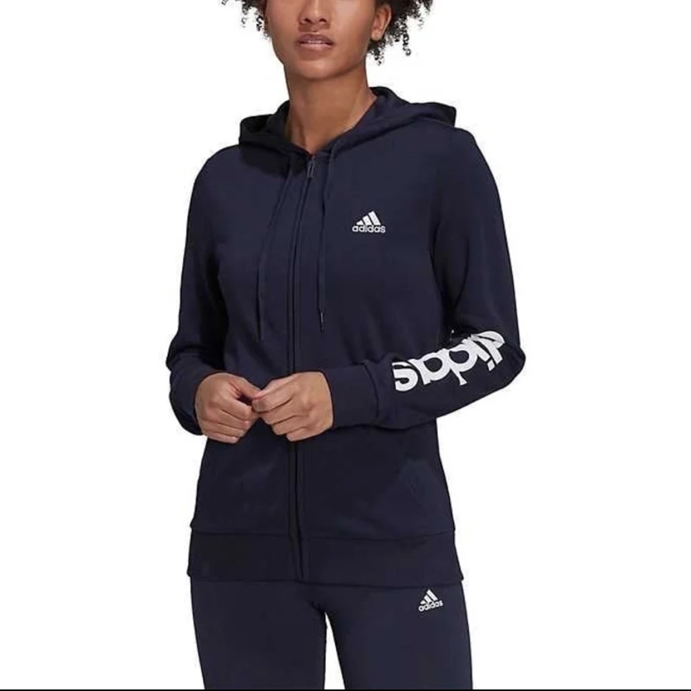 Adidas Zip Up Hoodie in NAVY